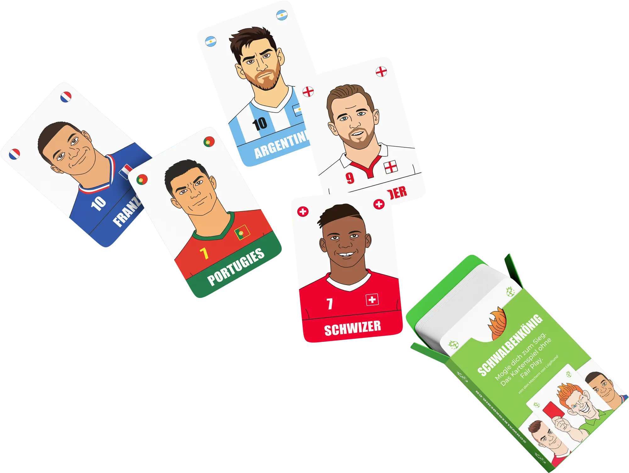 Schwalbenkönig Kartenspiel mit Fussball-Legenden aus der Schweiz